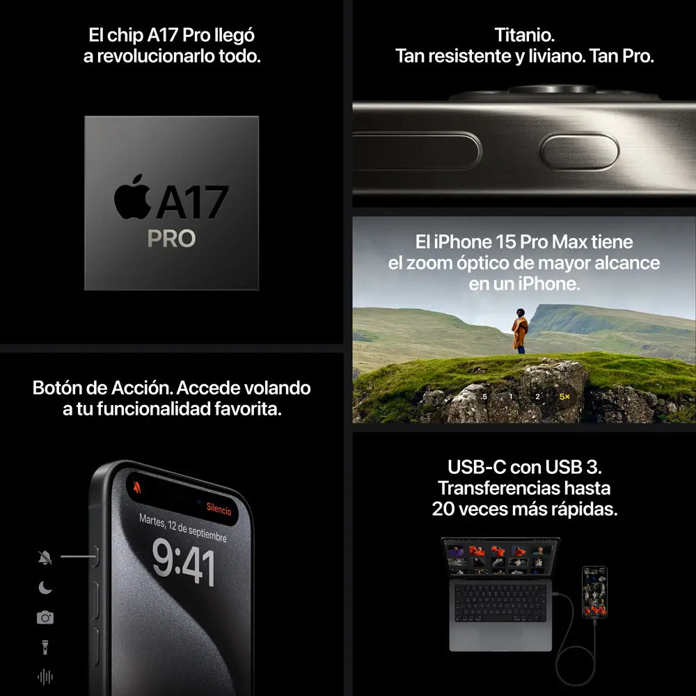 IPHONE 15 PRO MAX - 256GB - TITANIO NEGRO